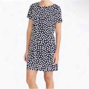 J. Crew Printed Short Sleeve Polka Dot Gallery Navy Dress size 6